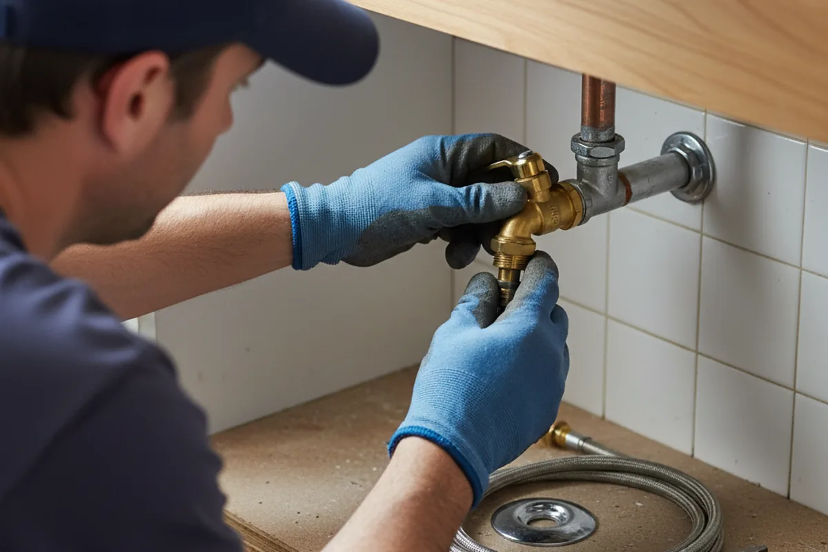 Shutoff valve and fitting work during Faucet and Fixture Repair in Avon